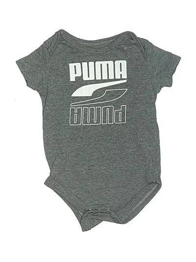 Pre-owned Puma Babies' Short Sleeve Onesie In Gray