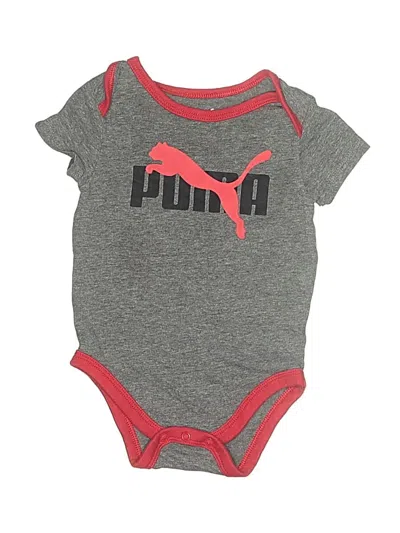 Pre-owned Puma Babies' Short Sleeve Onesie In Gray