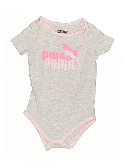 Pre-owned Puma Babies' Short Sleeve Onesie In Gray