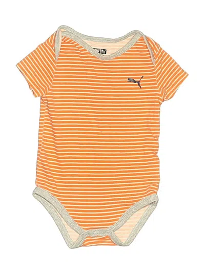 Pre-owned Puma Babies' Short Sleeve Onesie In Orange