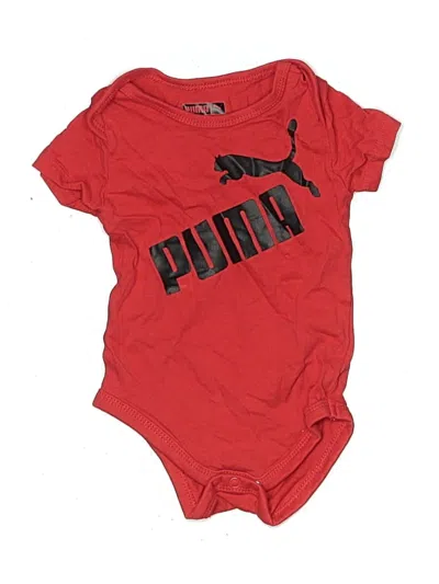 Pre-owned Puma Babies' Short Sleeve Onesie In Red