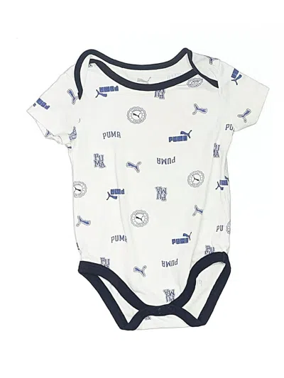 Pre-owned Puma Babies' Short Sleeve Onesie In White