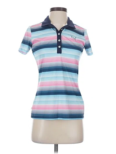 Pre-owned Puma Short Sleeve Polo Shirt In Blue