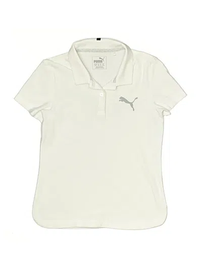 Pre-owned Puma Kids' Short Sleeve Polo Shirt In White