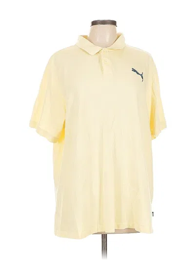 Pre-owned Puma Short Sleeve Polo Shirt In Yellow