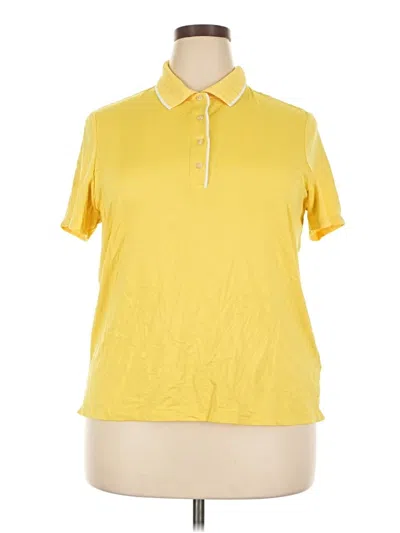 Pre-owned Puma Short Sleeve Polo Shirt In Yellow