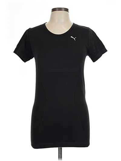 Pre-owned Puma Short Sleeve Top Black Crew Neck Tops