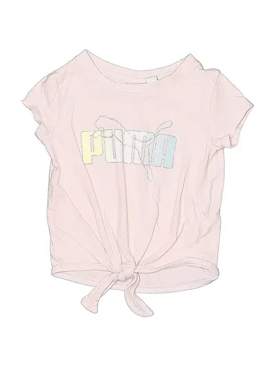 Pre-owned Puma Kids' Short Sleeve Top Pink Keyhole Neckline Tops