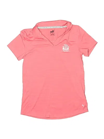 Pre-owned Puma Kids' Short Sleeve Top Pink Keyhole Neckline Tops