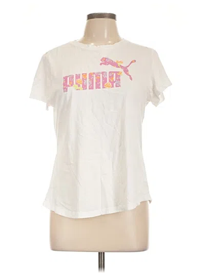Pre-owned Puma Short Sleeve T-shirt In White