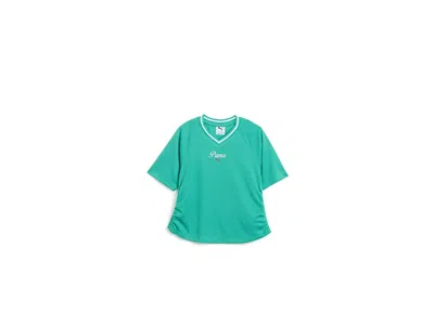 Puma Showtime Mesh T-shirt (little Kid) Girl's T Shirt Vibrant Green: 6x (little Kids)