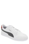 Puma Shuffle Sneaker In  White-shadow Gray-red