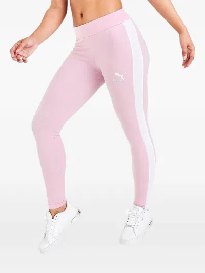Puma Side-stripe Leggings In Pink