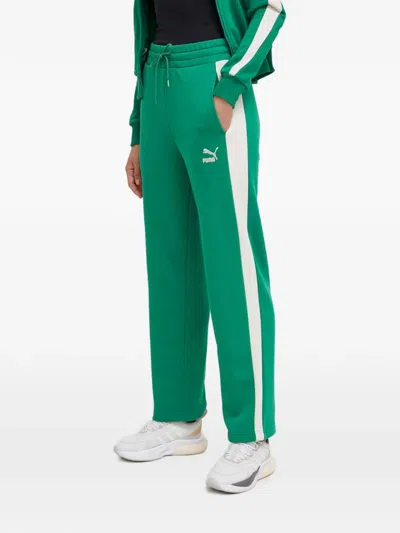 Puma Side Stripe Trousers In Green