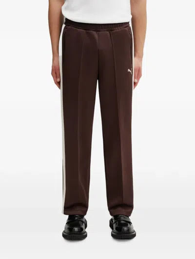 Puma Side-stripe Track Pants In Brown