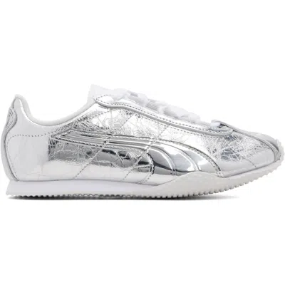 Puma Silver H-street Lustre Sneakers In Animal Print