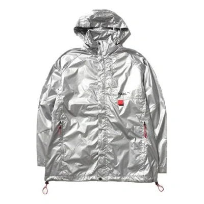 Puma Silver Zipper Woven Sports Jacket In Metallic