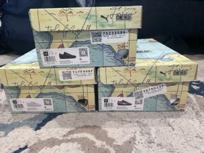 Pre-owned Puma Size 13 -  One Piece X Suede Gear 5 Luffy. Shanks. Blackbeard. In Gray