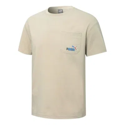 Puma Skb Pocket Logo Tee 'tan' In White