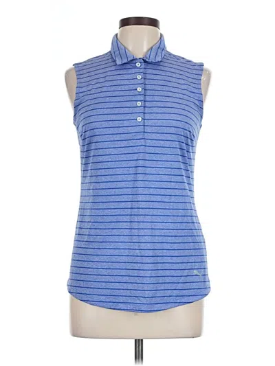 Pre-owned Puma Sleeveless Polo Shirt In Blue