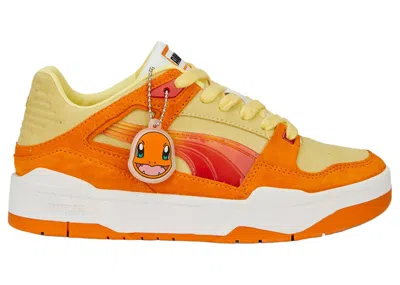Pre-owned Puma Slipstream Lo Pokã©mon Charmander Sneakers In Dark Cheddar/pale Lemon
