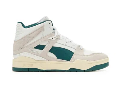 Pre-owned Puma Slipstream Mid Heritage Sneakers In White/green