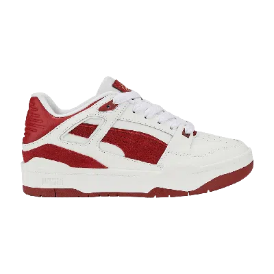 Pre-owned Puma Slipstream Suede Fs Big Kid 'white Intense Red'