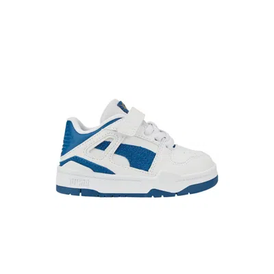 Pre-owned Puma Slipstream Suede Infant 'white Lake Blue' | Infant Size 5