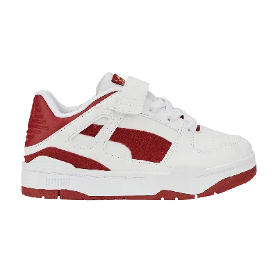 Pre-owned Puma Slipstream Suede Little Kid 'white Intense Red'