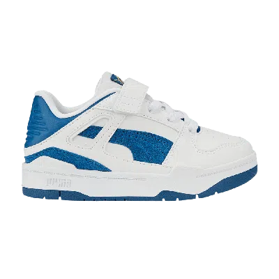 Pre-owned Puma Slipstream Suede Little Kid 'white Lake Blue'