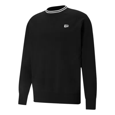 Puma Small Logo Crew Neck Sweatshirts 'black White'