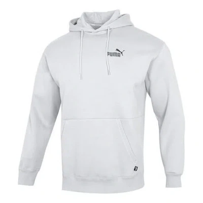 Puma Small Logo Relaxed Logo Hoodie 'grey' In White