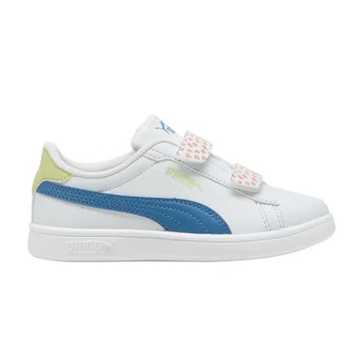 Pre-owned Puma Smash 3.0 Fc 5 Little Kid 'silver Mist Blue Horizon' | White | Kid's Size 2