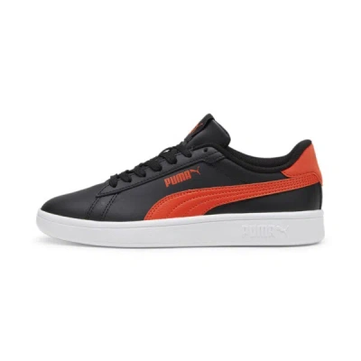Puma Smash 3.0 Leather Big Kids' Sneakers In Black-redmazing