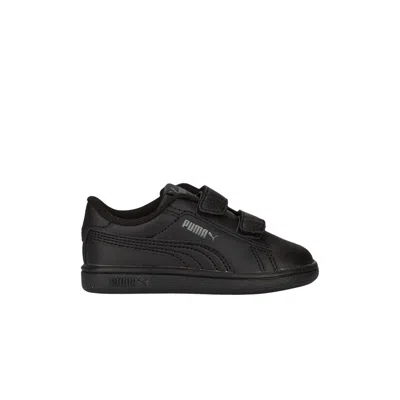 Pre-owned Puma Smash 3.0 Leather Velcro Toddler 'black Shadow Grey' | Infant Size 6