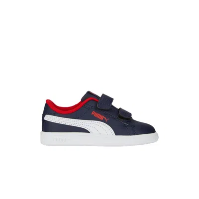 Pre-owned Puma Smash 3.0 Leather Velcro Toddler 'navy Red' | Blue | Infant Size 5