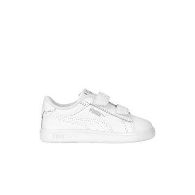 Pre-owned Puma Smash 3.0 Leather Velcro Toddler 'white Cool Light Grey' | Infant Size 5