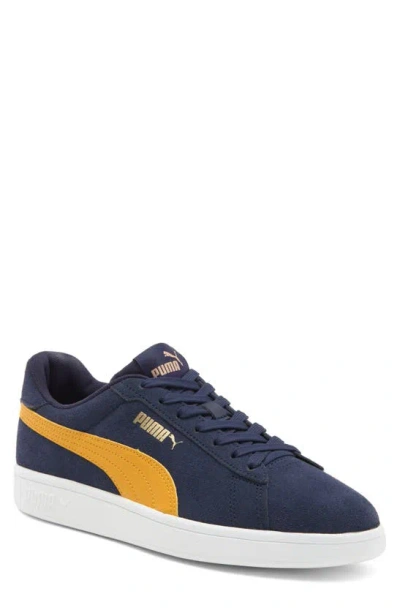 Puma Smash 3.0 Low Top Sneaker In  Navy-amber-