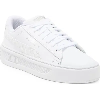 Puma Smash Platform V3 Imprint Sneaker In White