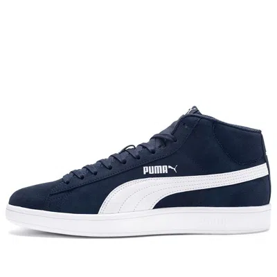 Puma Smash V2 Mid Mid Tops Casual Skateboarding Shoes Unisex Blue White