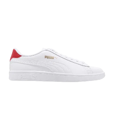 Pre-owned Puma Smash V2 'white High Risk Red'