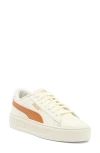 Puma Smash V3 Platform Sneaker In Warm White-caramel-gold