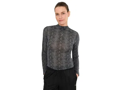 Puma Snake Pack All Over Print Mesh Top Women's Clothing  Black: Lg In Gray