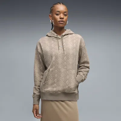 Puma Snake Pack Women's Printed Relaxed Hoodie In Sand