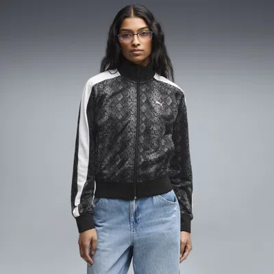 Puma Snake Pack Women's Printed Short T7 Track Jacket In Black