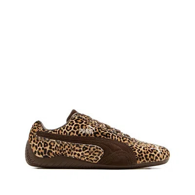 Puma Womens Leopard Brown Speedcat Og Leopard Leather Trainers In Animal Print
