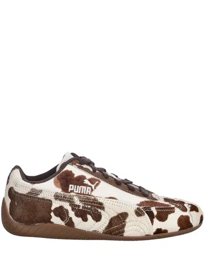 Puma Womens Cow Print Brown Speedcat Og Pony Hair Effect Trainers