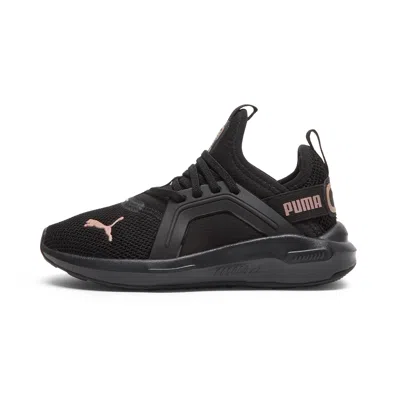 Puma Soft Enzo 5 Rose Gold Little Kids' Sneakers In Black