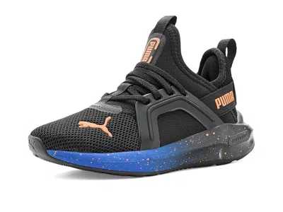 Puma Softride Enzo 5 Alternative Closure Shoes (little Kid) Kid's Shoes  Black/orange Brick/bluemazin
