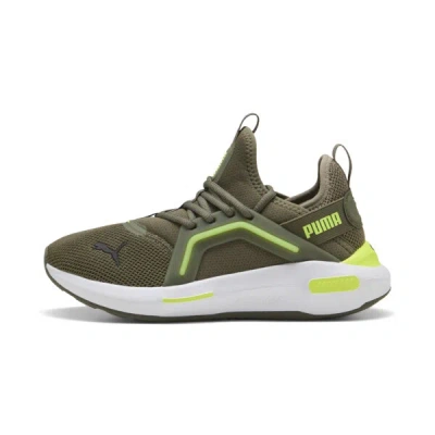 Puma Softride Enzo 5 Men's Running Shoes In Loden Green-yellow Alert